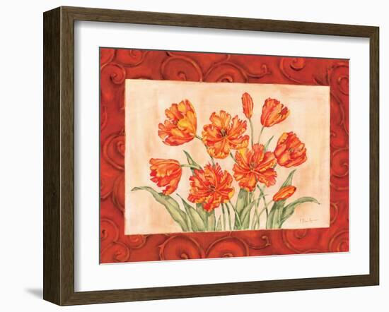 Linen Scroll Tulip-Paul Brent-Framed Art Print