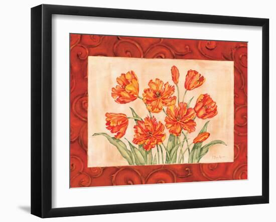 Linen Scroll Tulip-Paul Brent-Framed Art Print