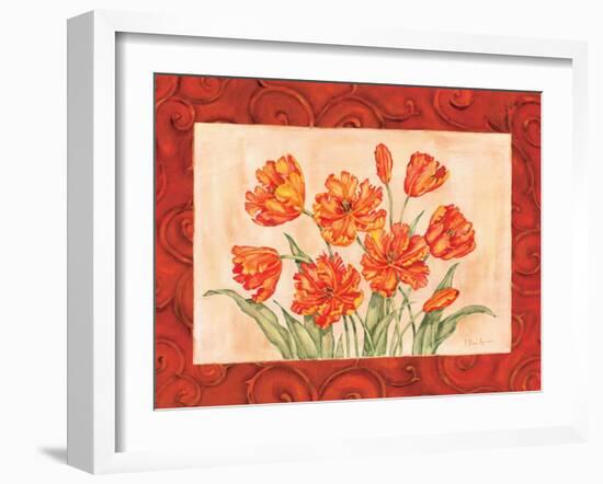 Linen Scroll Tulip-Paul Brent-Framed Art Print