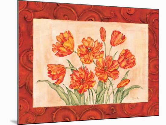 Linen Scroll Tulip-Paul Brent-Mounted Art Print