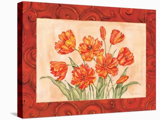 Linen Scroll Tulip-Paul Brent-Stretched Canvas