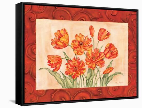 Linen Scroll Tulip-Paul Brent-Framed Stretched Canvas