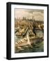 Liner Queen Elizabeth Takes Refuge in New York 1940-Achille Beltrame-Framed Giclee Print