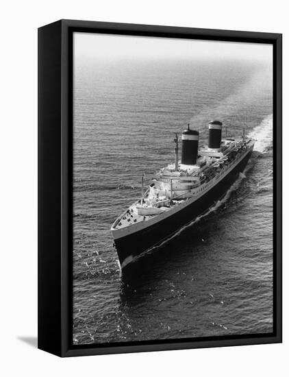 Liner United States Steaming across the Atlantic-Peter Stackpole-Framed Stretched Canvas