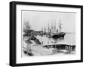 Liners of the Messageries Maritimes at Saigon, circa 1900-null-Framed Giclee Print