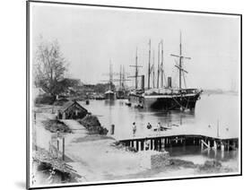 Liners of the Messageries Maritimes at Saigon, circa 1900-null-Mounted Giclee Print