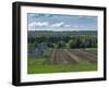 Lines, Barns and Green under Blue Cloudy Skies in Finnish Lapland.-Claudine Van Massenhove-Framed Photographic Print