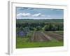 Lines, Barns and Green under Blue Cloudy Skies in Finnish Lapland.-Claudine Van Massenhove-Framed Photographic Print