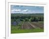 Lines, Barns and Green under Blue Cloudy Skies in Finnish Lapland.-Claudine Van Massenhove-Framed Photographic Print