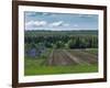 Lines, Barns and Green under Blue Cloudy Skies in Finnish Lapland.-Claudine Van Massenhove-Framed Photographic Print