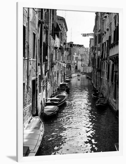 Lines of Laundry Hang Between Residential Buildings-null-Framed Photographic Print