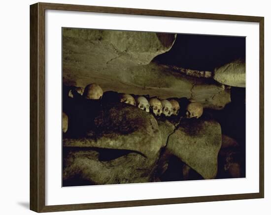 Lines of Skulls in Cave, Indonesia-Michael Brown-Framed Photographic Print