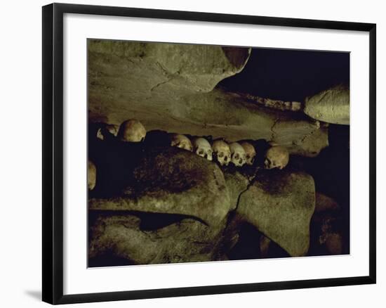 Lines of Skulls in Cave, Indonesia-Michael Brown-Framed Photographic Print