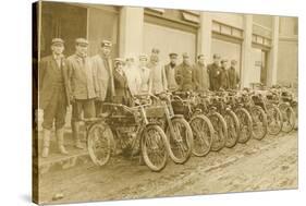 Lineup of Bicycle Couriers-null-Stretched Canvas