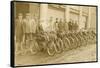 Lineup of Bicycle Couriers-null-Framed Stretched Canvas