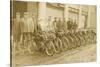 Lineup of Bicycle Couriers-null-Stretched Canvas