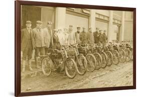 Lineup of Bicycle Couriers-null-Framed Art Print