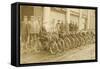 Lineup of Bicycle Couriers-null-Framed Stretched Canvas