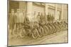 Lineup of Bicycle Couriers-null-Mounted Art Print