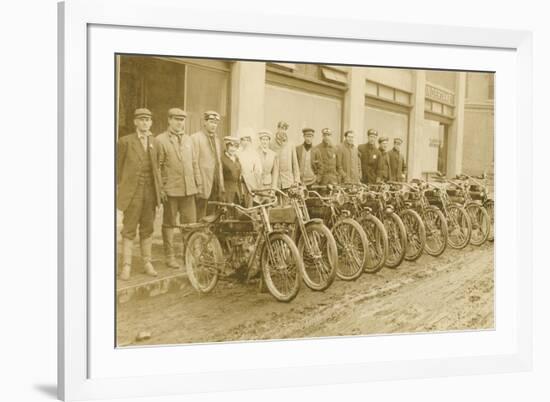 Lineup of Bicycle Couriers-null-Framed Art Print