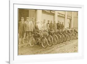 Lineup of Bicycle Couriers-null-Framed Art Print