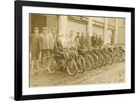 Lineup of Bicycle Couriers-null-Framed Art Print