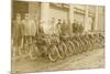 Lineup of Bicycle Couriers-null-Mounted Art Print