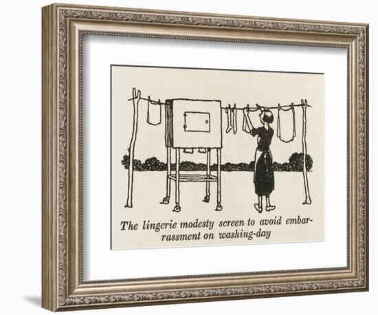 Lingerie Modesty Screen-William Heath Robinson-Framed Art Print