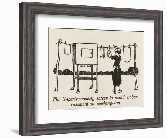 Lingerie Modesty Screen-William Heath Robinson-Framed Art Print