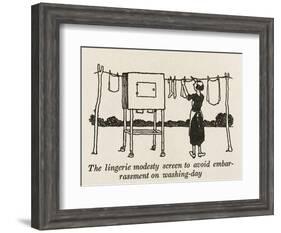 Lingerie Modesty Screen-William Heath Robinson-Framed Art Print