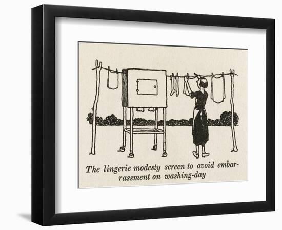 Lingerie Modesty Screen-William Heath Robinson-Framed Art Print