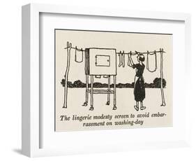 Lingerie Modesty Screen-William Heath Robinson-Framed Art Print