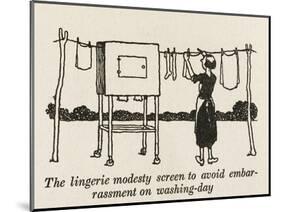 Lingerie Modesty Screen-William Heath Robinson-Mounted Art Print