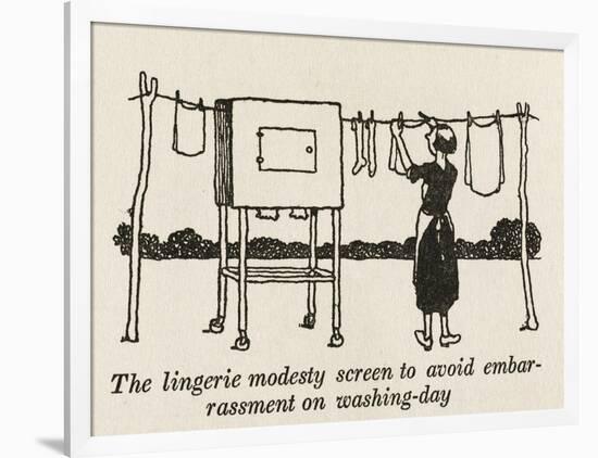 Lingerie Modesty Screen-William Heath Robinson-Framed Art Print