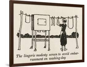 Lingerie Modesty Screen-William Heath Robinson-Framed Art Print