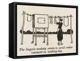 Lingerie Modesty Screen-William Heath Robinson-Framed Stretched Canvas