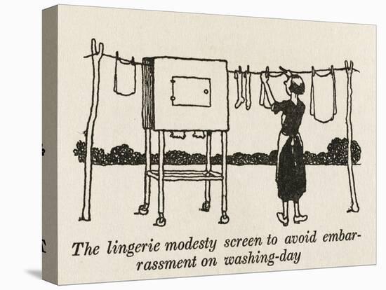 Lingerie Modesty Screen-William Heath Robinson-Stretched Canvas