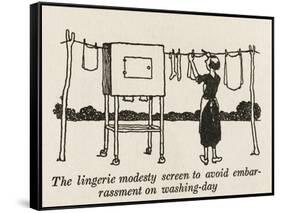 Lingerie Modesty Screen-William Heath Robinson-Framed Stretched Canvas