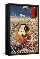 Lingering Snow at Ishiyama-Kuniyoshi Utagawa-Framed Stretched Canvas