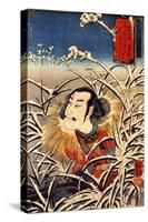 Lingering Snow at Ishiyama-Kuniyoshi Utagawa-Stretched Canvas