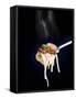 Linguine with a Minced Meat Sauce, Tomatoes and Basil on a Fork-Mark Vogel-Framed Stretched Canvas