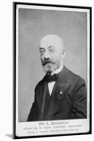 Linguist Dr. Ludwig L. Zamenhof, Inventor of Esperanto-null-Mounted Art Print
