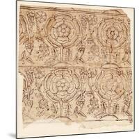 Lining Paper with a Tudor Rose Pattern, C.1550 (Woodblock Print)-English-Mounted Giclee Print