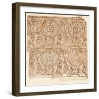 Lining Paper with a Tudor Rose Pattern, C.1550 (Woodblock Print)-English-Framed Giclee Print