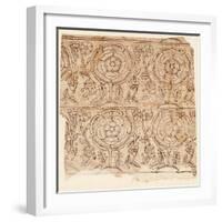 Lining Paper with a Tudor Rose Pattern, C.1550 (Woodblock Print)-English-Framed Giclee Print