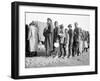 Lining up for food at mealtime in the camp for flood refugees at Forrest City, Arkansas, 1937-Walker Evans-Framed Photographic Print