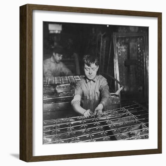 Linking Bed Sprigs-Lewis Wickes Hine-Framed Photo