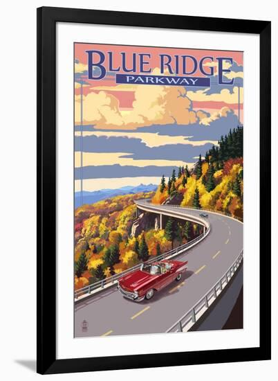 Linn Cove Viaduct - Blue Ridge Parkway-Lantern Press-Framed Art Print