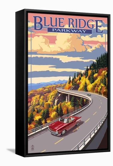 Linn Cove Viaduct - Blue Ridge Parkway-Lantern Press-Framed Stretched Canvas