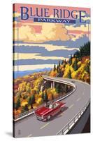 Linn Cove Viaduct - Blue Ridge Parkway-Lantern Press-Stretched Canvas